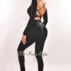 Sole Mio (set) Just In HMS Fit: Black Padded Long Sleeve Lace Up Back Scrunch Butt Leggings Two Piece Set