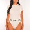 La Luxe Just In HMS Essential: White Round Neck Short Sleeve Bodysuit