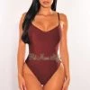Vendor-unknown Just In Chocolate Bandage Spaghetti Straps Sweetheart Bodysuit