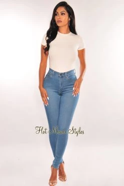 La Luxe Just In HMS Essential: White Round Neck Short Sleeve Bodysuit