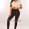 Pixie Dust HMS Lounge: Chocolate Elastic Waistband High Waist Cargo Jogger Leggings