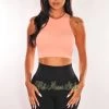 ITZON APPAREL Just In HMS ESSENTIAL: Blush Ribbed Seamless Sleeveless Crop Top