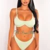Vendor-unknown Mint Ribbed Padded Spaghetti Straps Underwire Bikini Just In