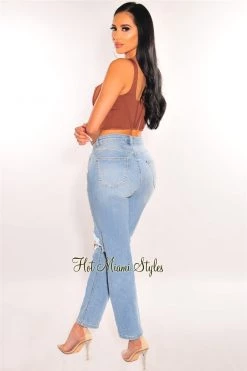 Orange Shine Just In Chocolate Sleeveless Boned Bustier Crop Top