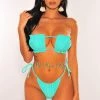 Vendor-unknown Mint Ruched Bust Frill Padded Bandeau Bikini Just In