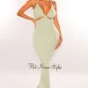 Vendor-unknown Sage V Neck Spaghetti Straps Cut Out Maxi Dress