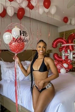 Vendor-unknown Black Tie Up Padded Jeweled Scrunch Butt Bikini Just In