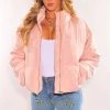 Vendor-unknown Baby Pink Puffer Bomber Jacket Just In
