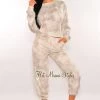 Pixie Dust HMS Lounge: Gray Tie Dye Soft Touch Drawstring Jogger Pants