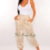 Pixie Dust HMS Lounge: Taupe Tie Dye Soft Touch Drawstring Jogger Pants