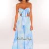 Vendor-unknown Just In Sky Blue Tie Dye Tie Up Palazzo Two Piece Set