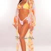 Hollywood & I Just In Multi Color Print Long Sleeve Maxi Cover Up