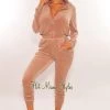 Sole Mio (set) Just In HMS Lounge: Blush Velour Triangle Top Hoodie Joggers Three Piece Set