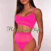 Vendor-unknown Neon Pink Fishnet High Waist Bikini Just In