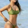 Vendor-unknown Olive Glistening Button String Bikini Just In