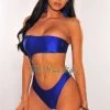 Vendor-unknown Royal Blue Strapless Cut Out Swimsuit