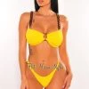 Vendor-unknown Yellow Acrylic Chain O-Ring Textured Scrunch Butt Bikini Just In