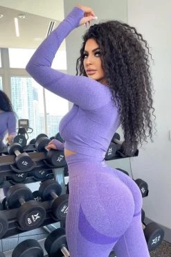 Vendor-unknown Just In HMS Fit: Amethyst Seamless Butt Lifting Leggings Two Piece Set