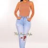 Dogma Light Denim High Waist Ripped Jeans Just In