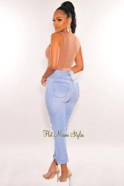 Dogma Light Denim High Waist Ripped Jeans Just In