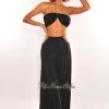 GOODTIME USA Black Gold Chain Halter Cut Out High Waist Palazzo Two Piece Set Just In