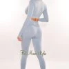 Vendor-unknown HMS Fit: Blue Marl Squared Neck Long Sleeve Leggings Two Piece Set Just In