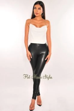 Vendor-unknown White Silver Chain Open Back Crop Top