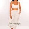 TIC TOC Just In HMS Lounge: Light Gray High Waist Sweatpants Joggers