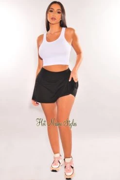 Rae Mode Black High Waist Pleated Skort Just In