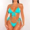 SK CLOTHING Just In Jade Butterfly Chain Padded Triangle Top Tie Up Bikini