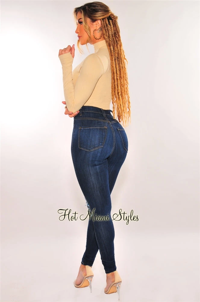 Glamazon HMS Essential: Nude Turtleneck Seamless Long Sleeves Long Top