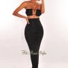 Vendor-unknown Just In Black Ruched High Waist Maxi Skirt