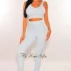 Sole Mio (set) Just In HMS Lounge: Iced Blue Fuzzy Tank High Waist Jogger Pants Two Piece Set