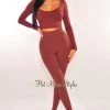 Pixie Dust Chocolate Ribbed Knit High Waist Leggings