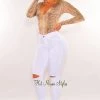 Vendor-unknown White Ripped Knee High-Waist Skinny Jeans