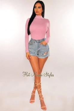 Glamazon Lilac Cut Out Back Long Sleeves Bodysuit