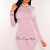 Vendor-unknown Just In HMS Essential: Lilac Mock Neck Faux Bustier Long Sleeves Romper