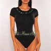 Glamazon Black "Fuck Yo' Feelings" Short Sleeves Graphic Bodysuit Just In