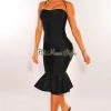 Vendor-unknown Just In Black Halter Ruched Ruffle Hem Dress