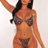Vendor-unknown Just In Leopard Print Padded Gold Chain Bikini