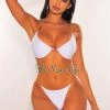 Vendor-unknown White Padded Gold Chain Bikini