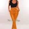 Vendor-unknown Mustard Faux Leather Snake Paperbag Belted Pants Just In
