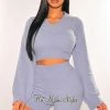 Sole Mio (set) HMS Lounge: Baby Blue Fuzzy Bell Sleeves Biker Shorts Two Piece Set Just In