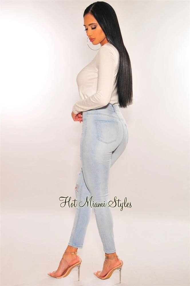 Glamazon HMS Essential: White Long Sleeves Relaxed Fit T Shirt Bodysuit Just In