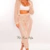 Sole Mio (set) Blush Sequins Zipper Long Sleeve Hoodie Joggers Two Piece Set Just In