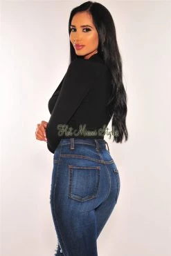 Glamazon Black Overlay Long Sleeves Crop Top