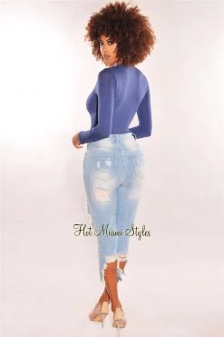 Vendor-unknown Just In HMS Essential: Dusty Blue Perfect Fit Long Sleeves Bodysuit