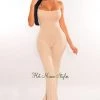 Vendor-unknown Just In Nude Elastic Straps Crisscross Palazzo Jumpsuit