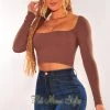 Glamazon HMS Essential: Latte Square Neck Long Sleeve Crop Top