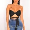 Vendor-unknown Just In Black Double Lined Multiwear Bandeau Tie Up Crop Top